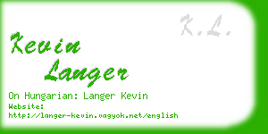 kevin langer business card